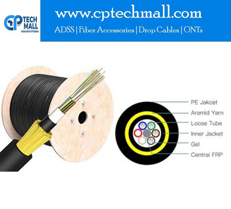 Fiber FTTX ADSS 144F Cable Per KM - 100M Span